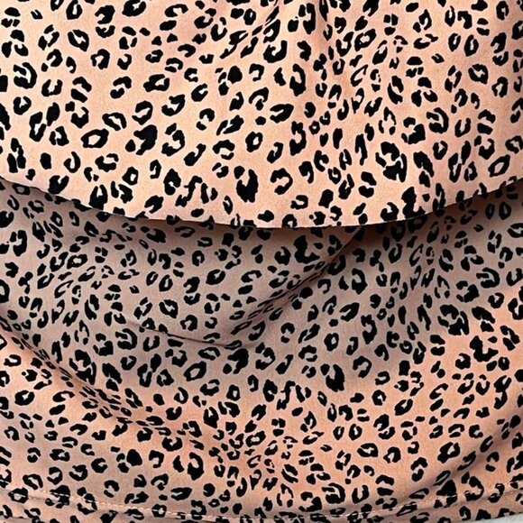 Leopard Print Ruffle Swim Skirt L 12-14 Kona Sol Nylon/Spandex Neutral - Picture 9 of 14